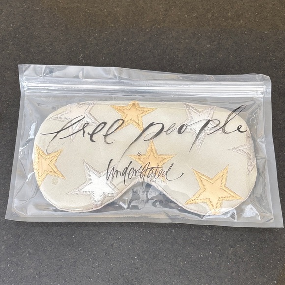 Free People Gold and Silver Star Sleep Mask with Removable Cooling Pack New - Picture 1 of 7